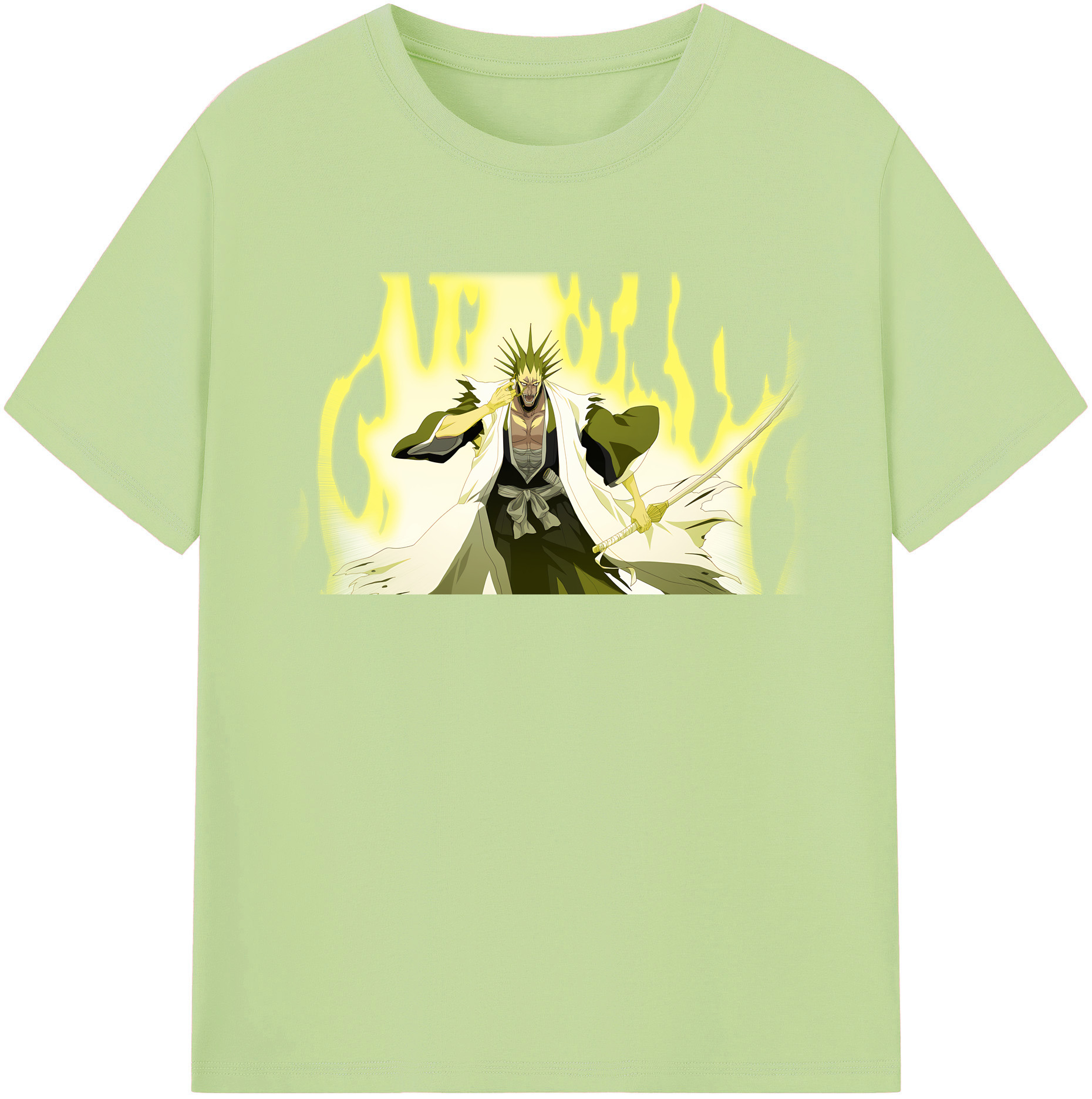 （画像用） ブリーチ ざらき けんぱち BLEACH Zaraki Kenpachi 綿100％半袖Tシャツ（フロントプリント）